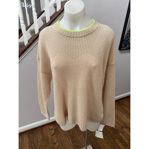 NWT LISA TODD 100% Cashmere Open For Love Sweater Latte Size XL - Picture 3 of 5